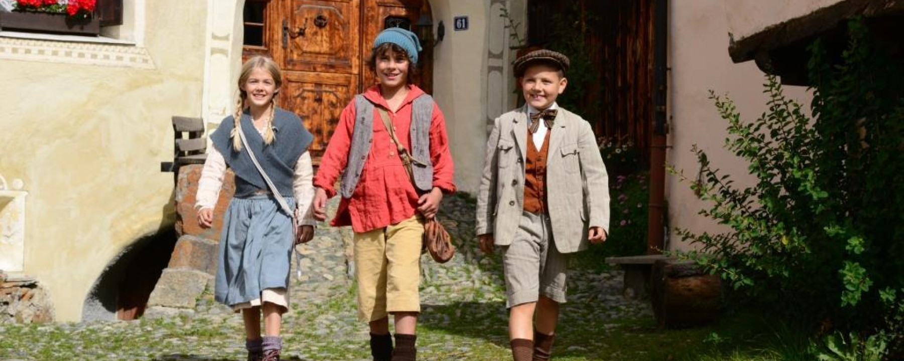 Die drei Hauptdarsteller des Kinofilms "Schellen-Ursli"