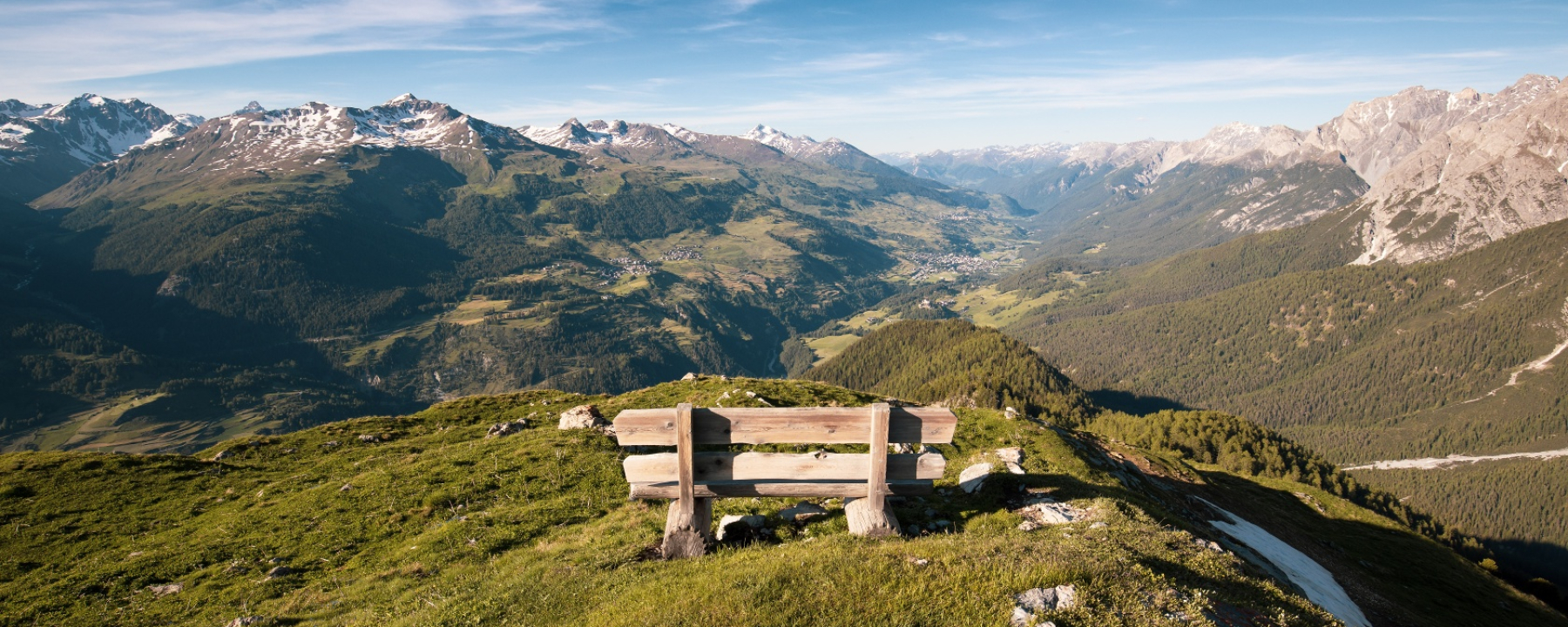 Auf dem Crap Putèr mit Ausblick über das Unterengadin.