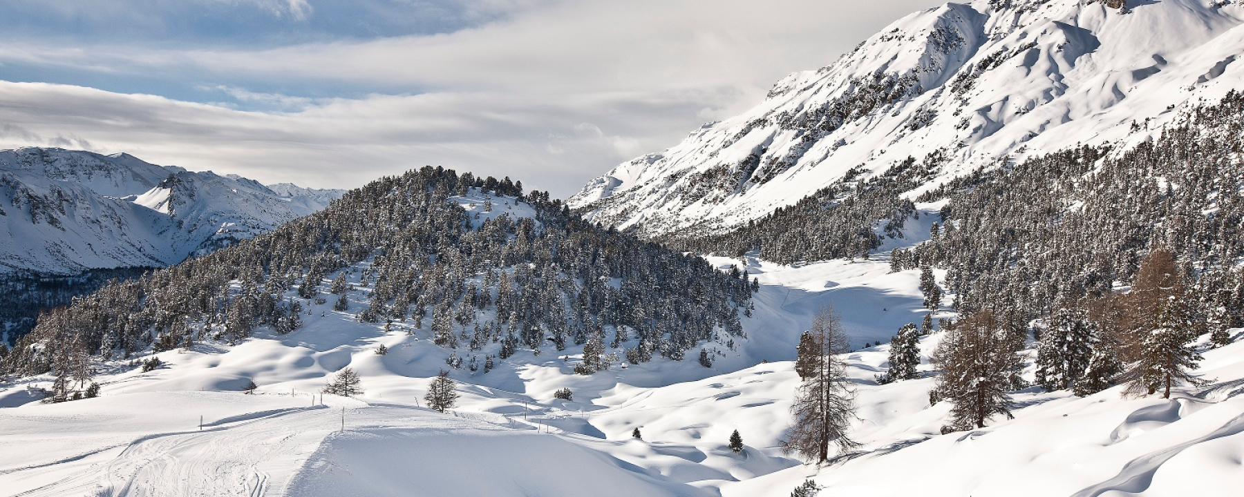 Winterwanderweg vom Bergrestaurant Alp da Munt zur Talstation Era Sot.