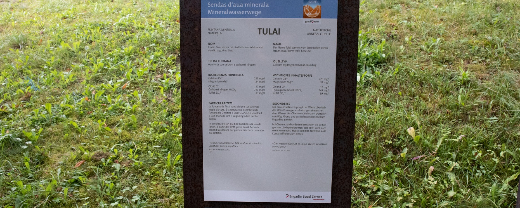 Informationstafel der Tulai-Quelle