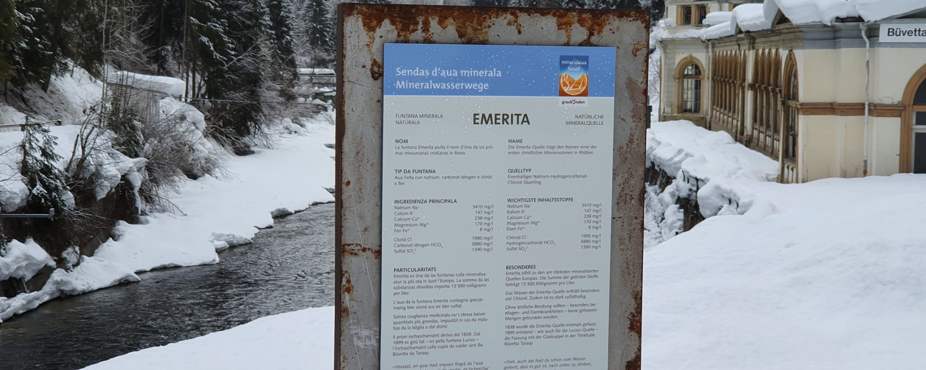 Informationstafel der Emerita-Quelle