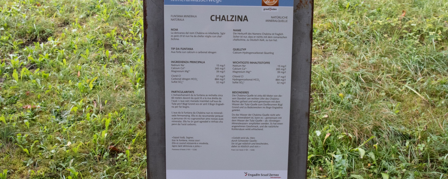Informationstafel der Chalzina-Quelle