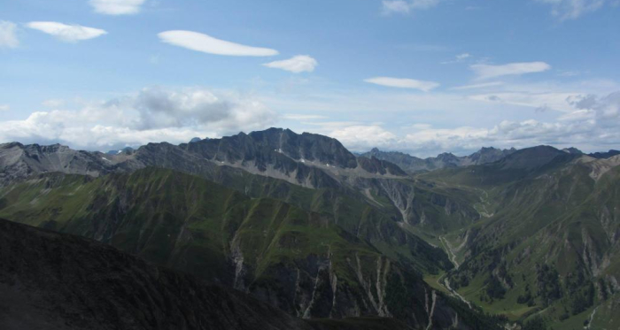 Piz Motnair, Aussicht auf Piz Rots, Zeblasjoch Piz Motnair, Aussicht auf Piz Rots, Zeblasjoch