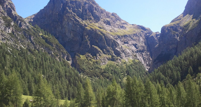 Blick von der Alp Uina Dadaint in Richtung Uina-Schlucht