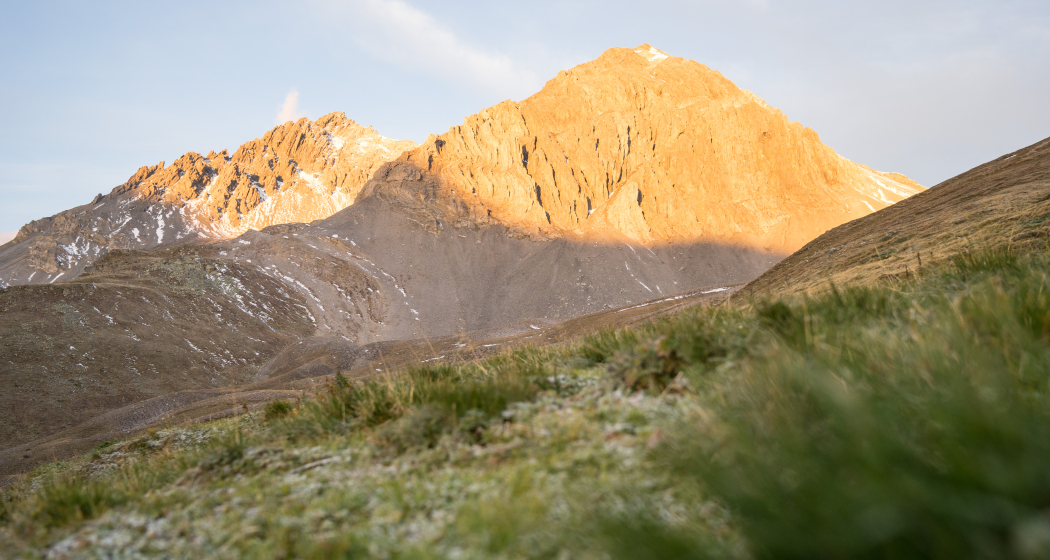 Der Piz Amalia bei Sonnenaufgang. Der Piz Amalia bei Sonnenaufgang.