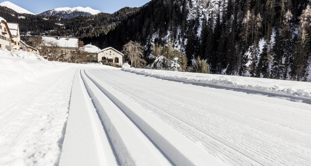 Langlaufen auf der Loipe Scuol-Martina. Langlaufen auf der Loipe Scuol-Martina.