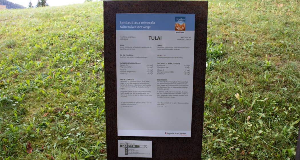 Informationstafel der Tulai-Quelle Informationstafel der Tulai-Quelle