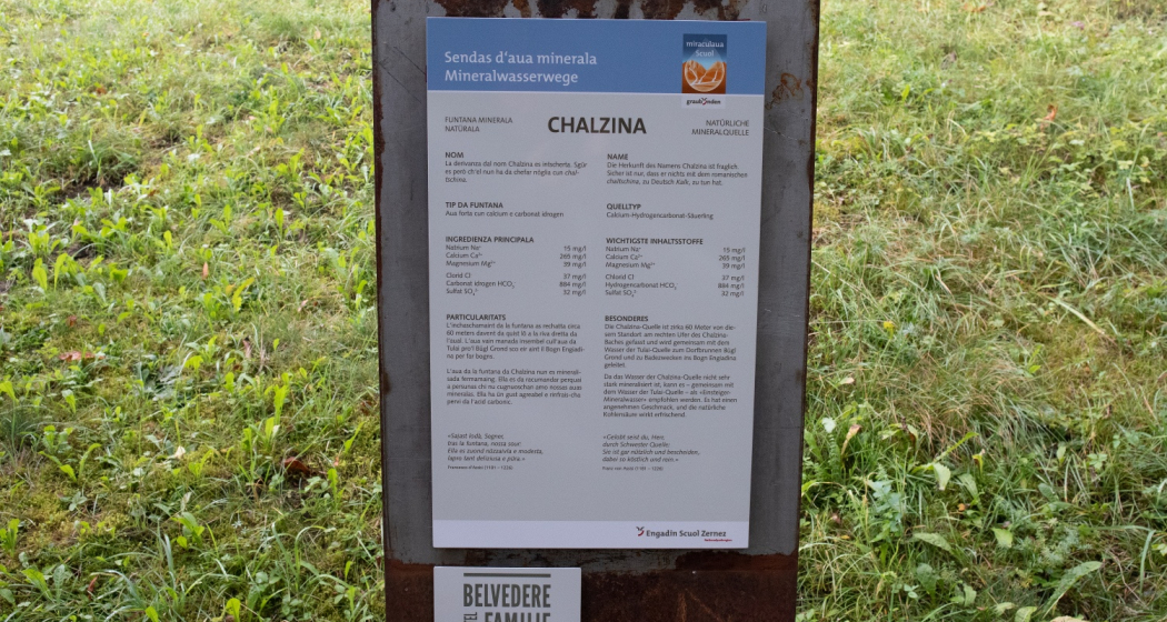 Informationstafel der Chalzina-Quelle Informationstafel der Chalzina-Quelle