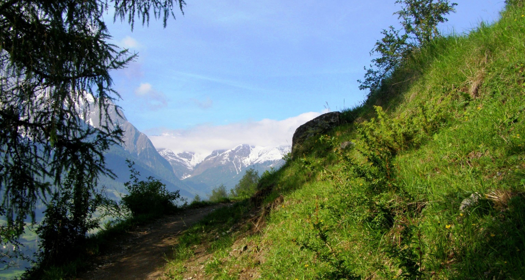 Blick ob Scuol Richtung Oberengadin