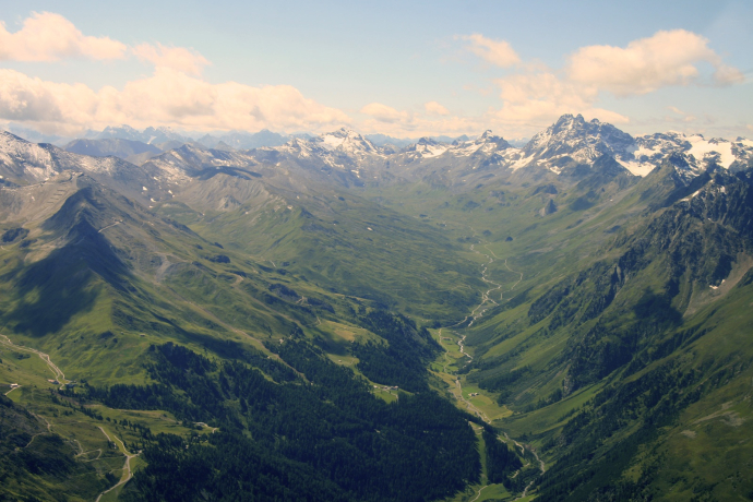 Aerial view of the Fimbertal