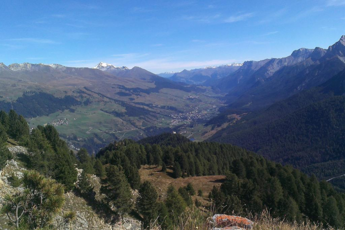 Crap Putèr : vue panoramique sur la Basse-Engadine
