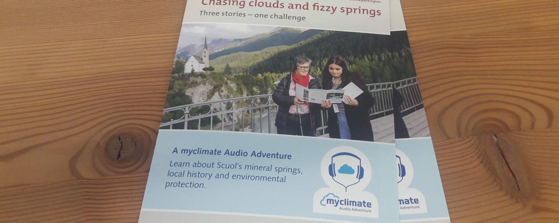 myclimate Audio Adventure Scuol - Flyer zum Klimahörpfad