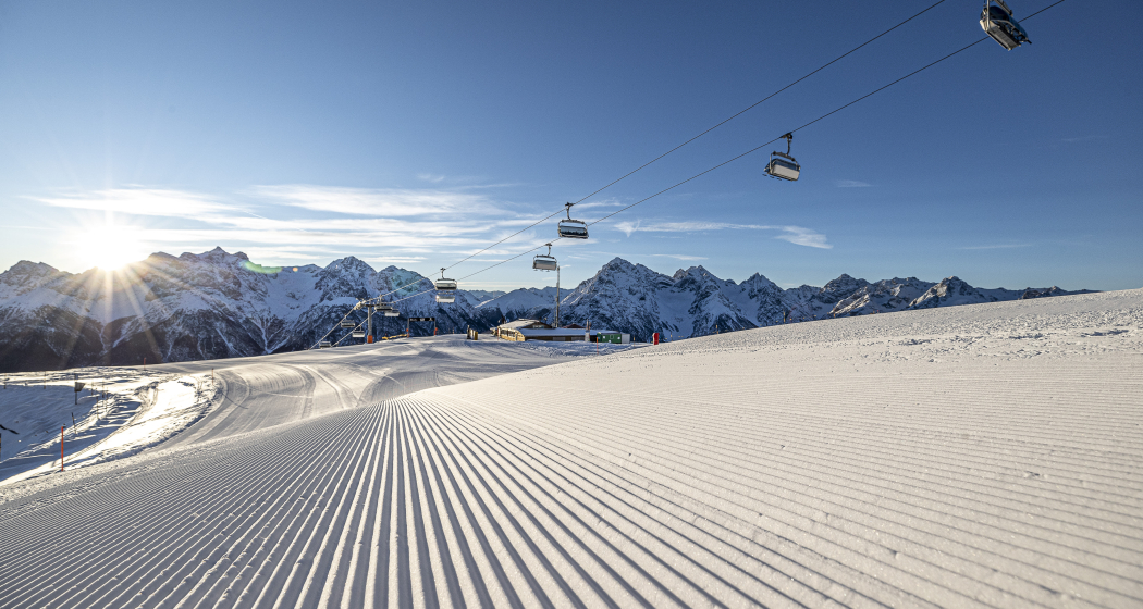 Offene Pisten und Anlagen im Wintersportgebiet Motta Naluns.
