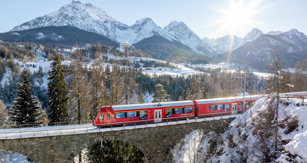 RhB Rätische Bahn Unterengadin Winter