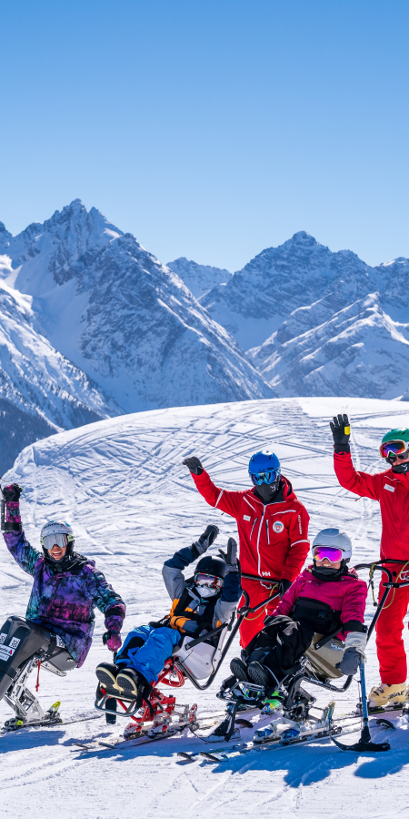 Barrierefreier Skispass auf Motta Naluns in Scuol. Barrierefreier Skispass auf Motta Naluns in Scuol.