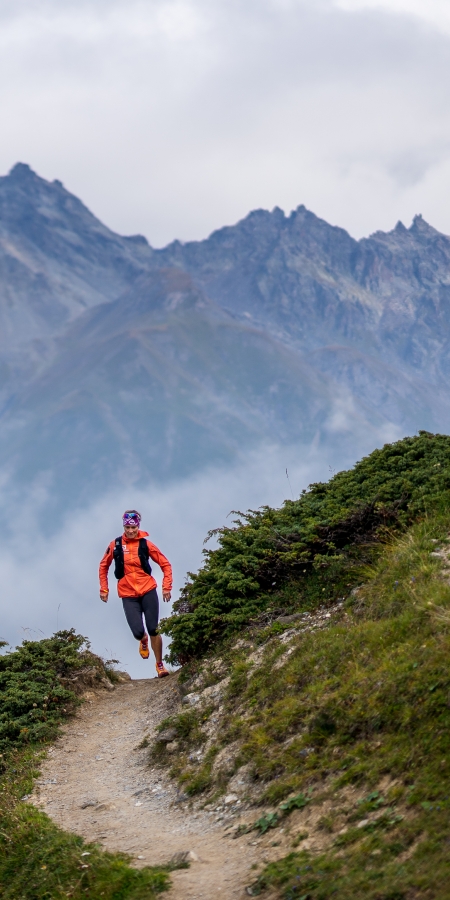 Trailrunning im Engadin, Val Tasna, Schweiz.