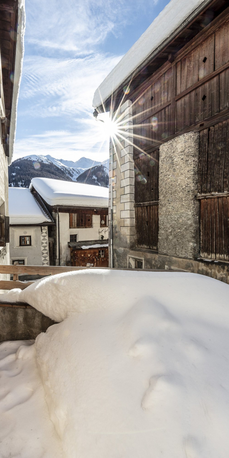 Das Dorf Arde im Winter 