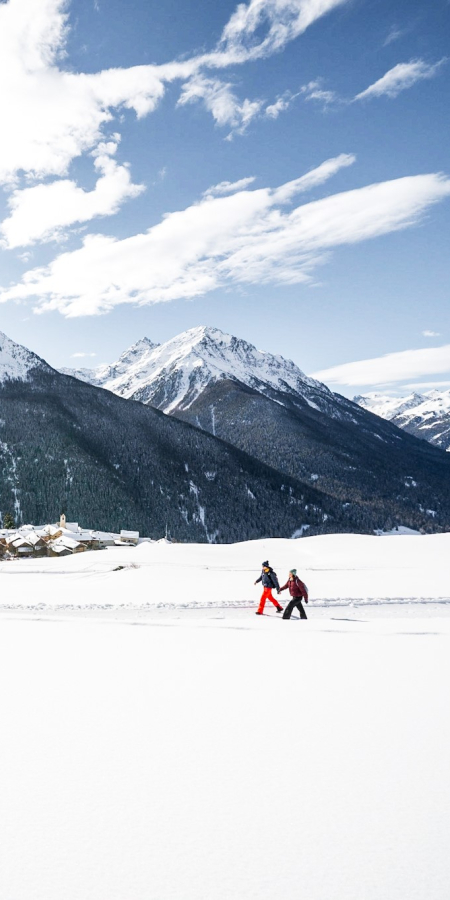 Via Engiadina: Winterwandern im Engadin.