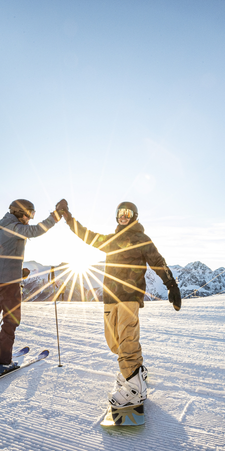 Ski- und Snowboardfahren auf Motta Naluns.