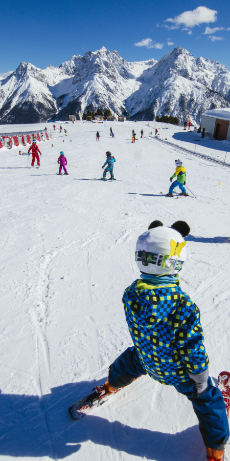 Skifahren auf Motta Naluns für Klein und Gross.
