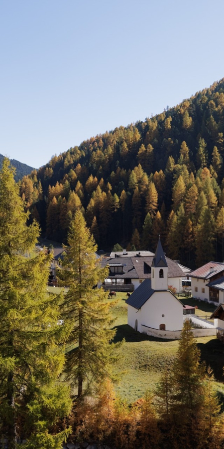 Die Lärchenfärbung im Val S-charl bei Scuol im Engadin.