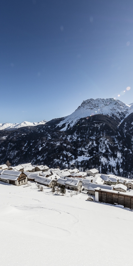 Tschlin, Unterengadin, im Winter Tschlin, Unterengadin, im Winter