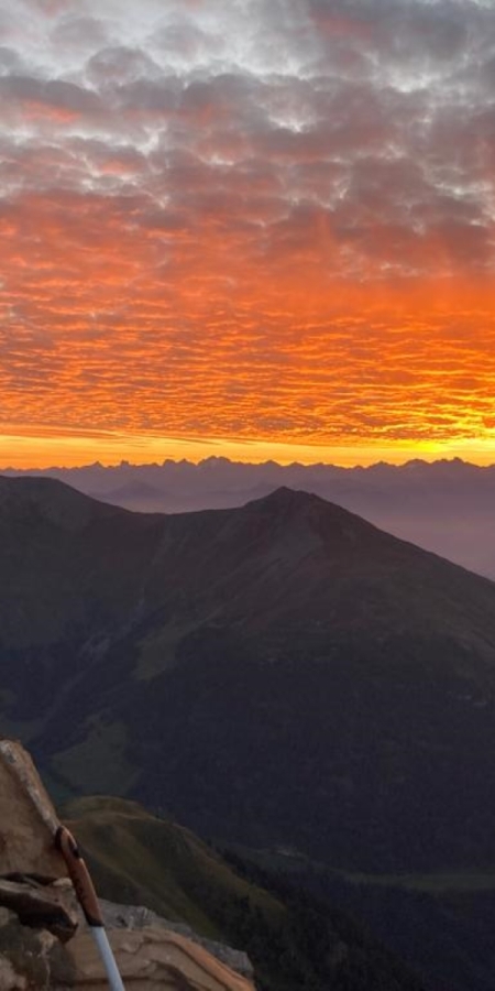 Sonnenaufgang Piz Spadla im Unterengadin