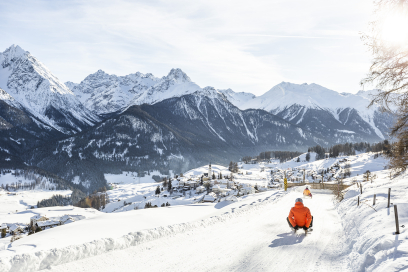 Schlittenabfahrt Prui - Ftan im Unterengadin