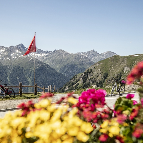 Ausblick von der Alp Laret, oberhalb von Ftan im Engadin