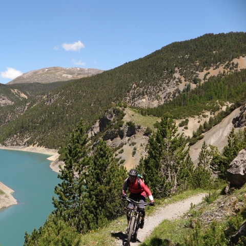 Abfahrt Passo del Gallo mit dem Mountainbike.