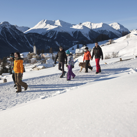 Im Winter führt die Via Engiadina ob Ftan nach Scuol. Im Winter führt die Via Engiadina ob Ftan nach Scuol.