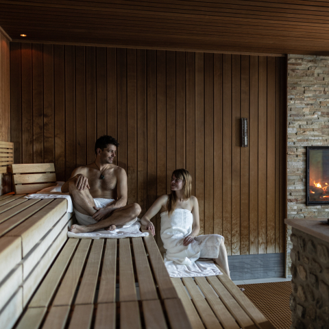 Kaminsauna im Bogn Engiadina.