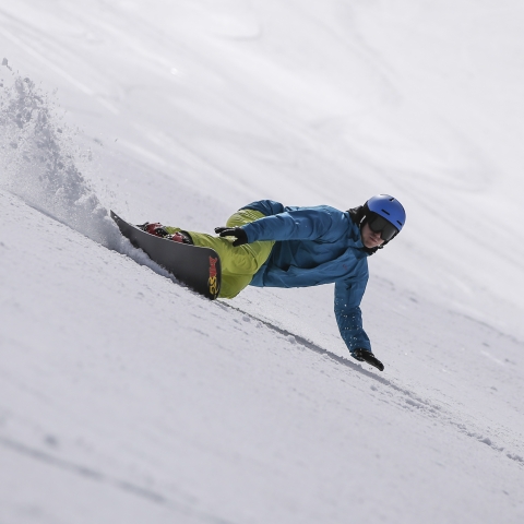 Nevin in Action auf der Piste