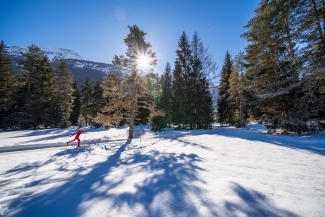 Auf der Loipe entlang des Inns bei Sur En.