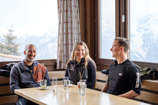 Gemütlicher Zwischenstopp im Bergrestaurant.