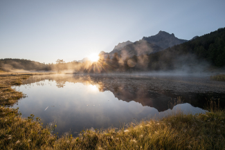 Der kleine Bergsee Lai Nair im Unterengadin. Bild: Dominik Täuber. Der kleine Bergsee Lai Nair im Unterengadin. Bild: Dominik Täuber.