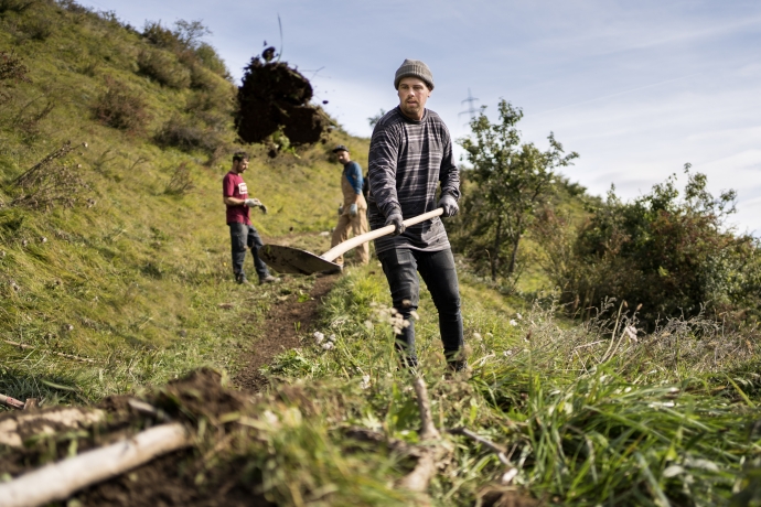Die Trailuniun bei der Arbeit an den Trails Die Trailuniun bei der Arbeit an den Trails