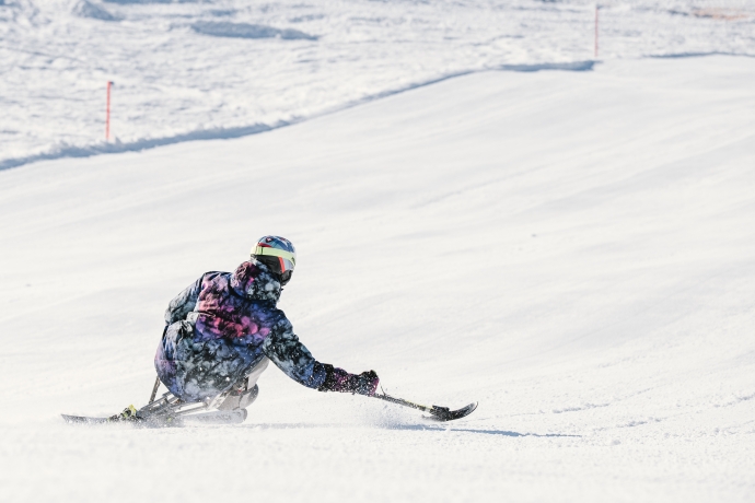Monoski carving in Scuol Monoski carving in Scuol