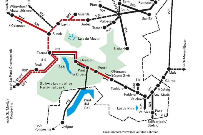 ÖV Linienübersicht Gästekarte Zernez ÖV Linienübersicht Gästekarte Zernez