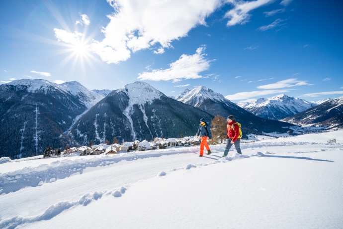 Winterwandern im Engadin.