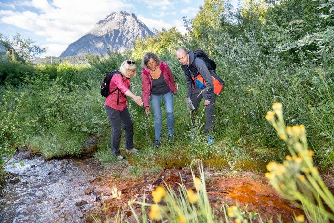 Mineralquellenführung rund um Scuol. © Dominik Täuber Mineralquellenführung rund um Scuol.
