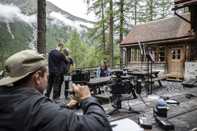 Storyproduktion 2022 mit Familie Naue in der Chamanna Cluozza