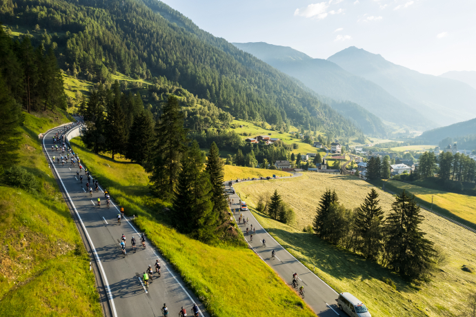 Passfahrt beim Engadin Radmarathon in Susch