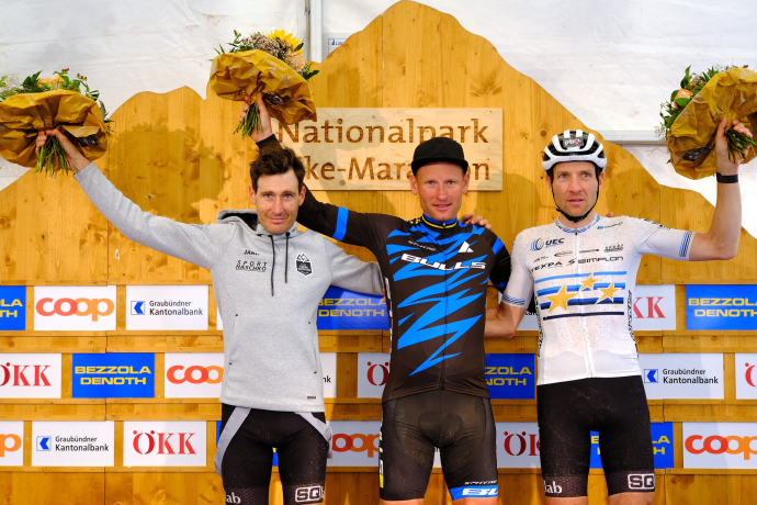 Podest der Herren beim Nationalpark Bike-Marathon 2023