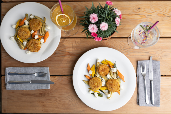 Vegetarisches Gericht vom Crusch Alba in Guarda. Foto: Dominik Täuber Vegetarisches Gericht vom Crusch Alba in Guarda.