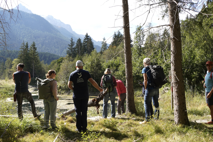 Exkursion am Inn mit Brigit Kohl in der Aue Panas-ch Sur En