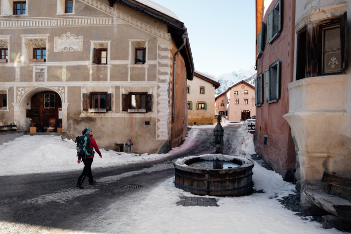 Via Engiadina Winter, Guarda. Thalia Wuensche Via Engiadina Winter, Guarda. Thalia Wuensche