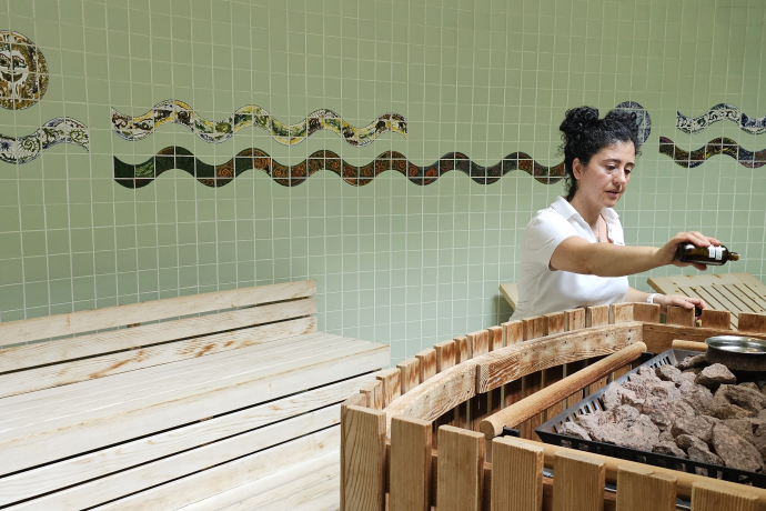 Saunaaufguss Römisch-Irisches Bad Telma Da Silva