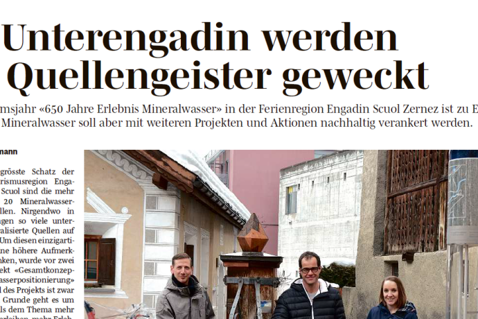 Ausschnitt des Berichts der Südostschweiz zum Mineralwasser-Medienanlass