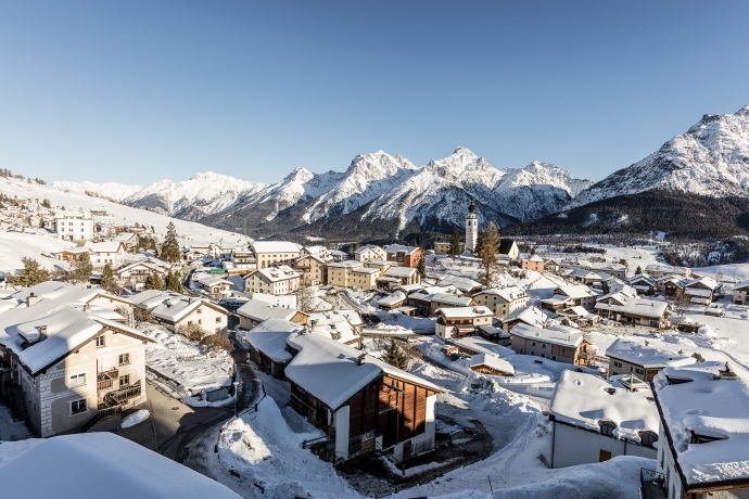 Ftan, Unterengadin, im Winter